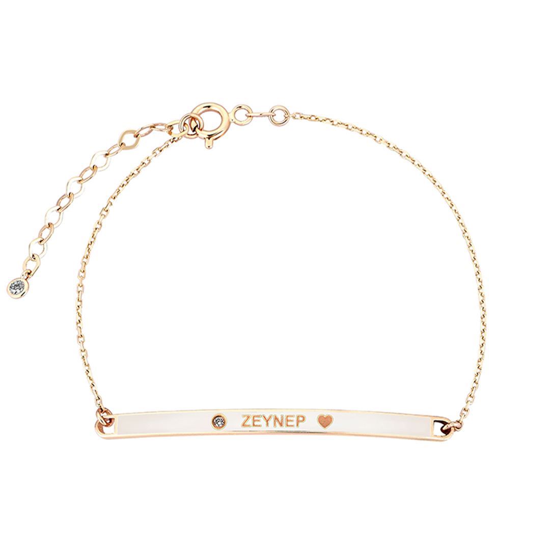 Rhythm İsim Mineli Altın Bileklik PI0148