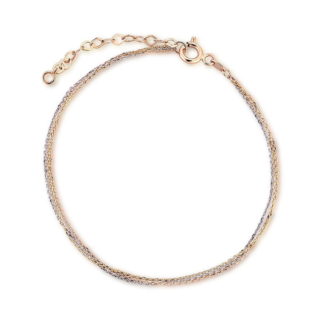 Üç Renk Zincir Altın Bileklik PI0139