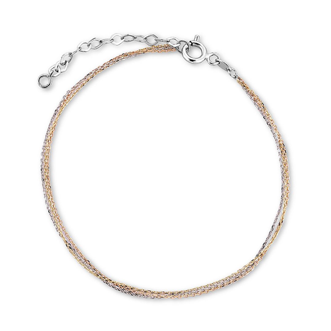 Üç Renk Zincir Altın Bileklik PI0139