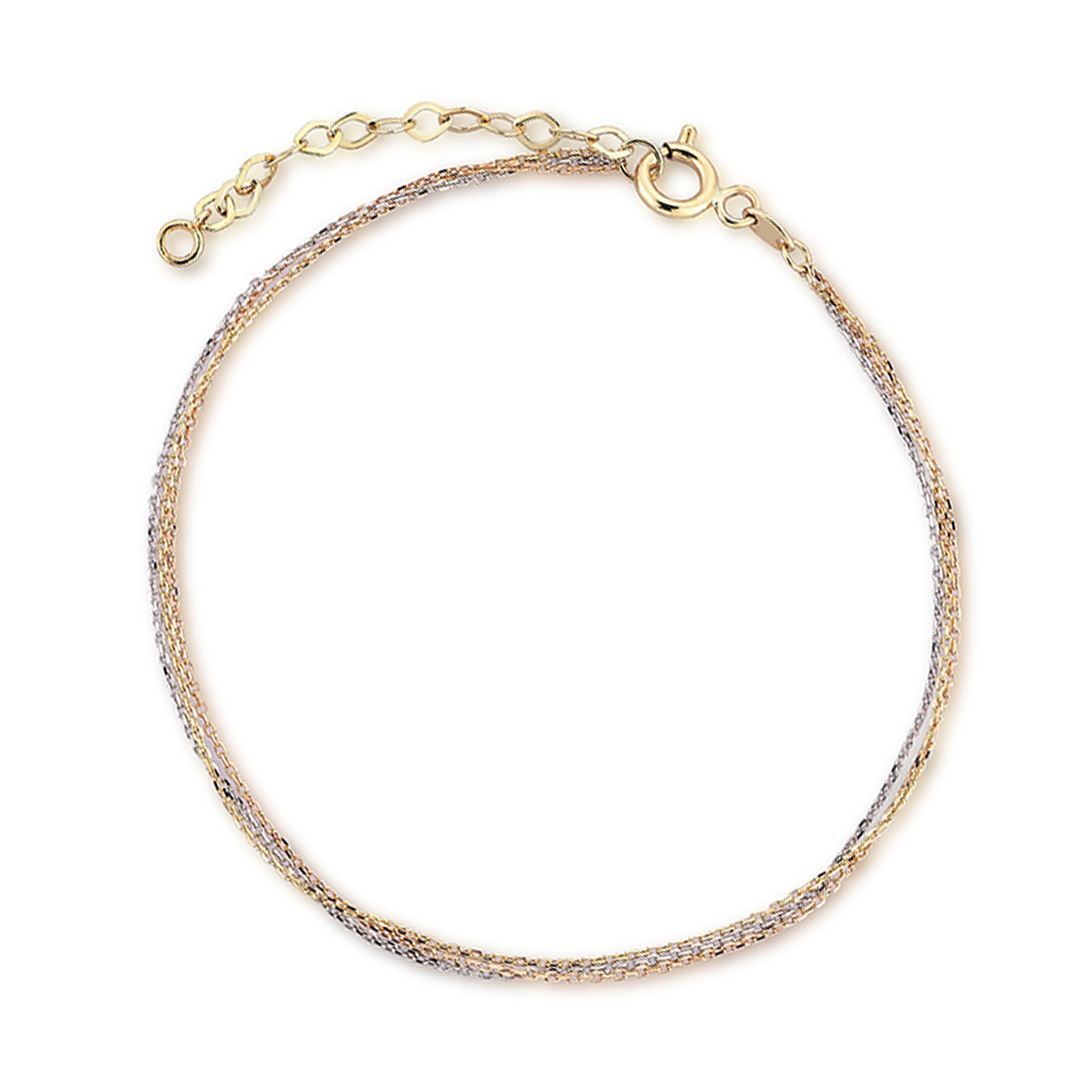 Üç Renk Zincir Altın Bileklik PI0139