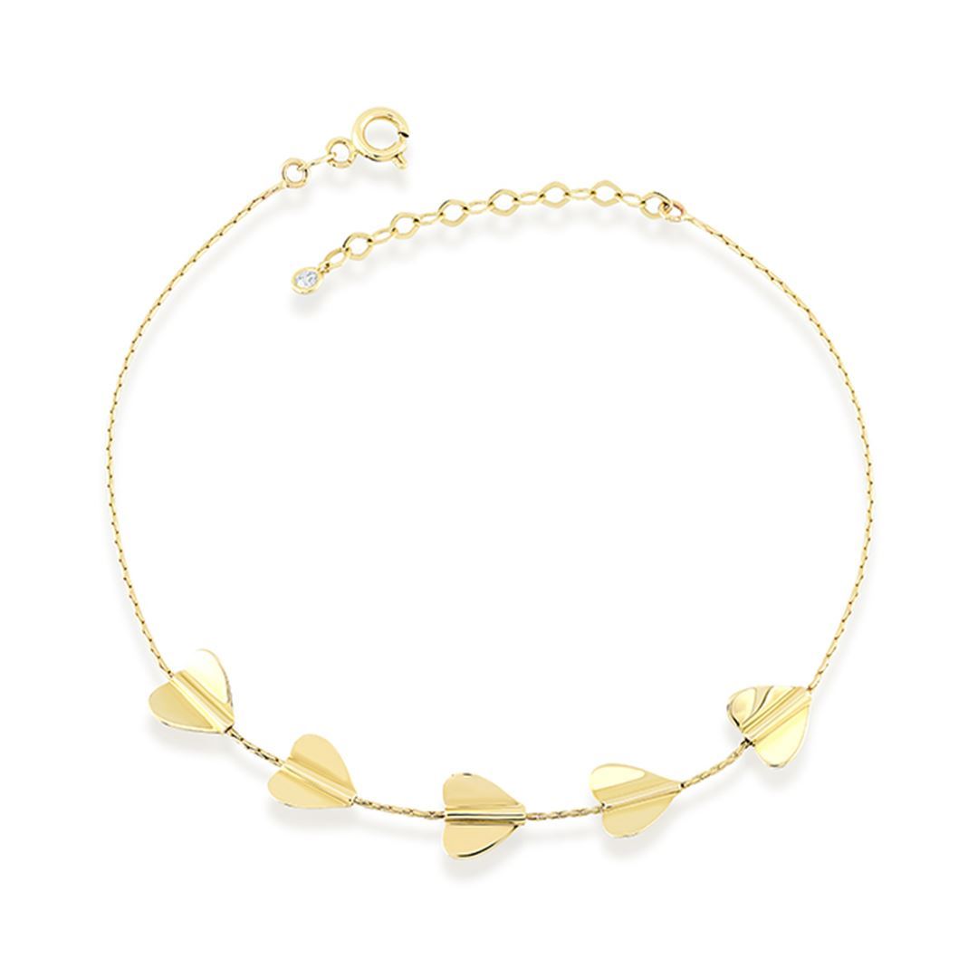 Cabaret Sıra Kalp Altın Bileklik PI0140