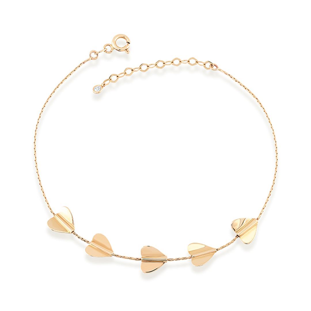 Cabaret Sıra Kalp Altın Bileklik PI0140