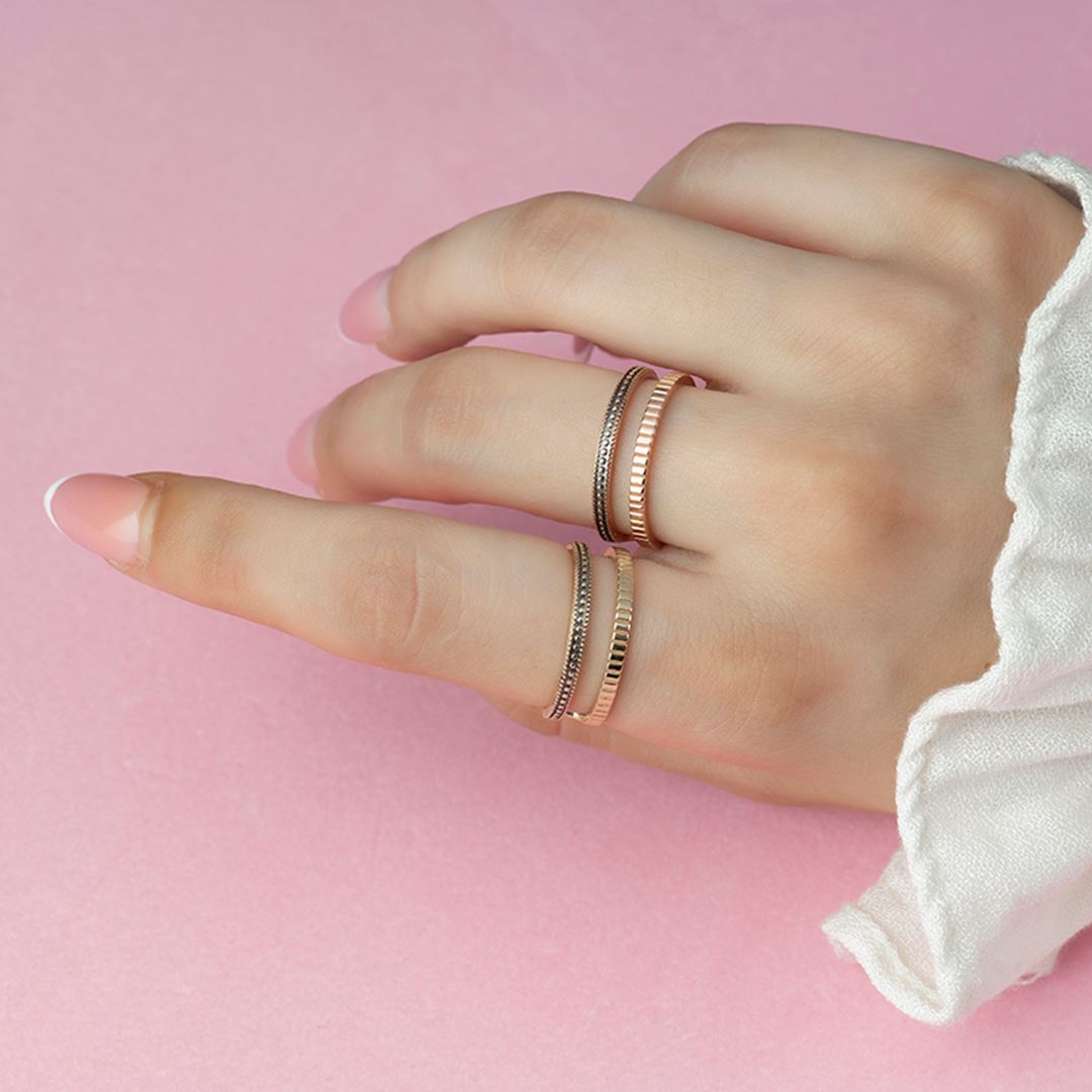 Cabaret Curve İkili Altın Yüzük PI0203