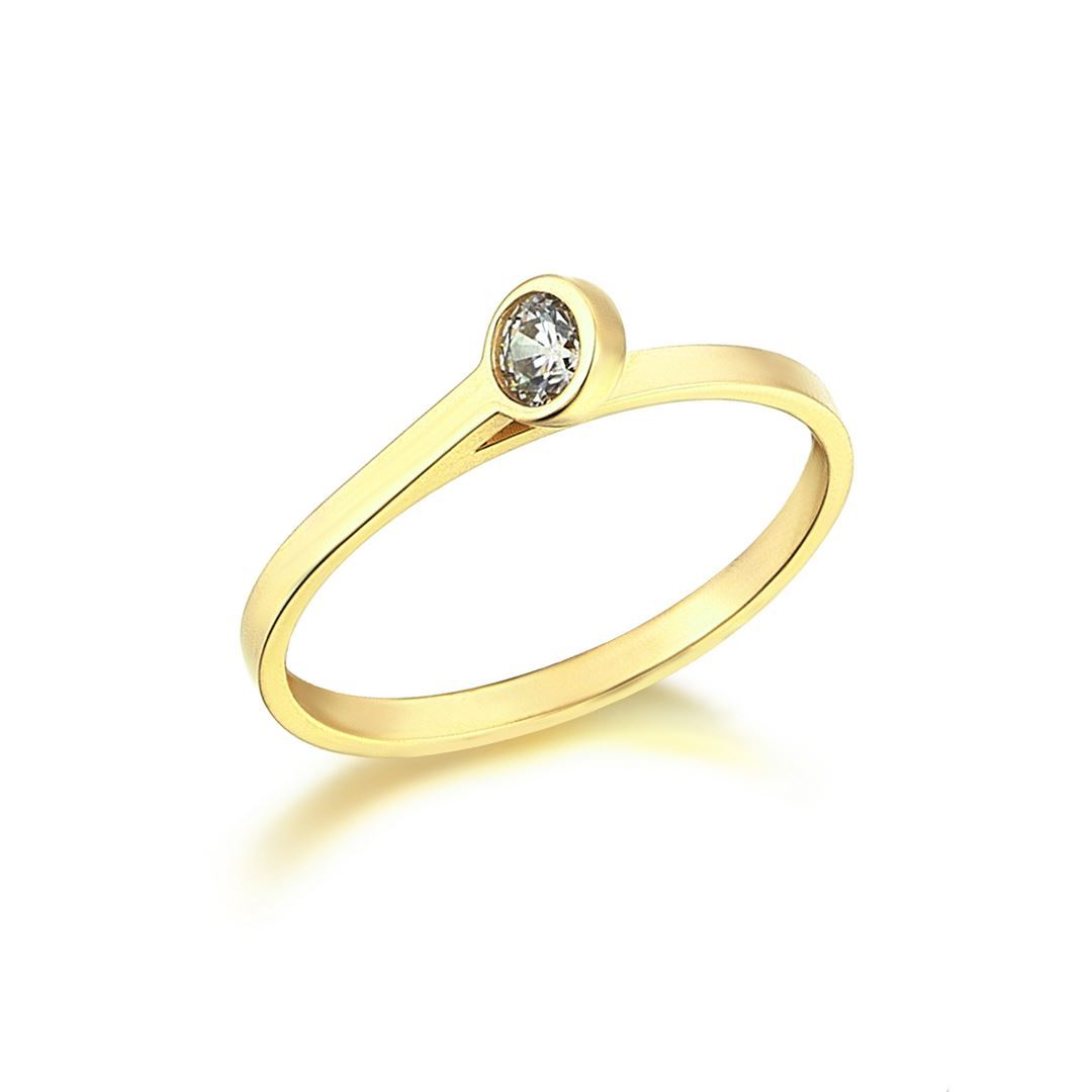 Cabaret Tek Taş Altın Yüzük PI0204