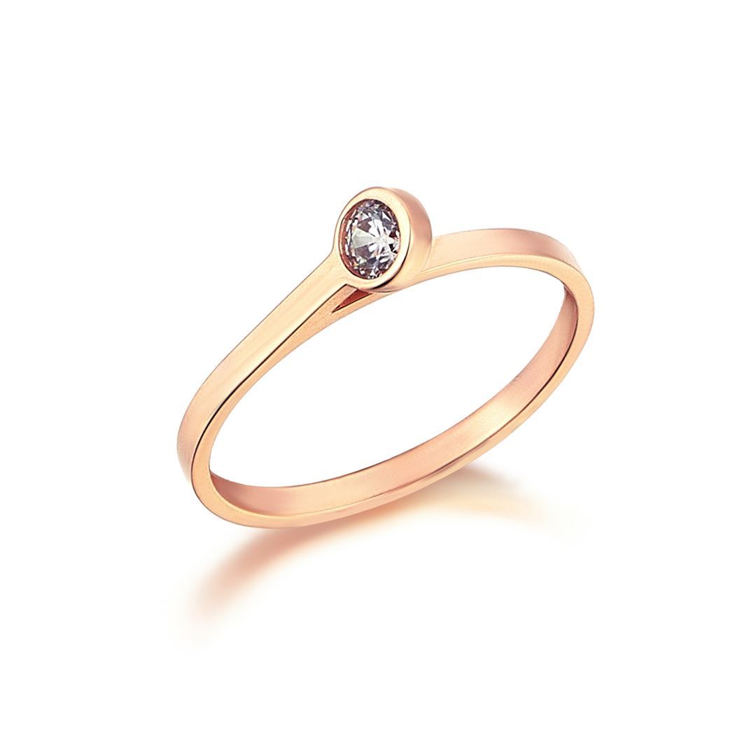 Cabaret Tek Taş Altın Yüzük PI0204