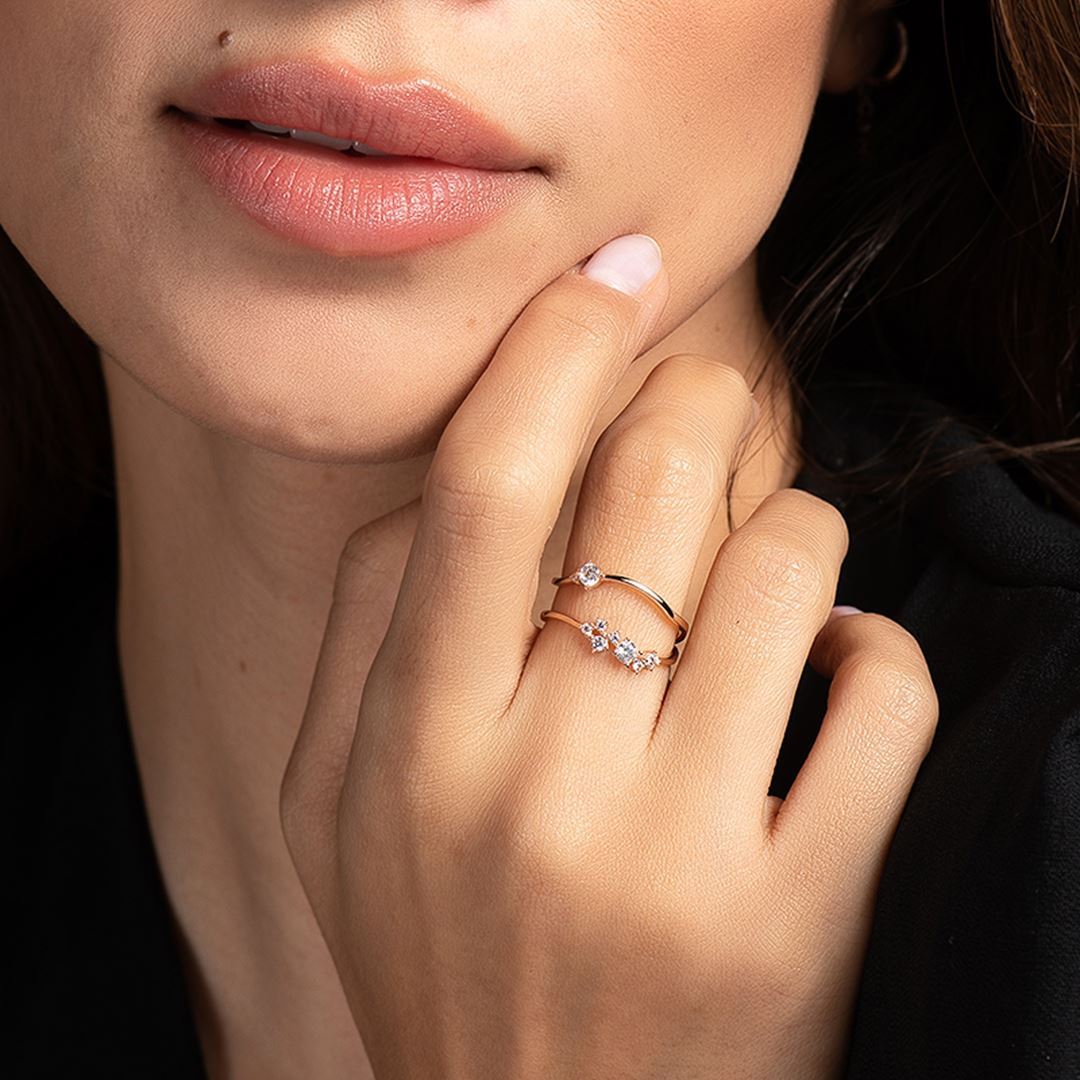 Cabaret Asimetrik Queen Altın Yüzük PI0208