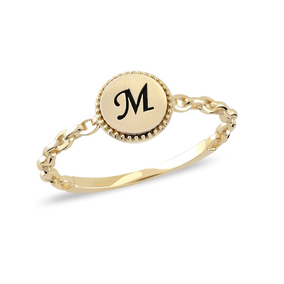 Cabaret Vintage Harf Altın Yüzük PI0213