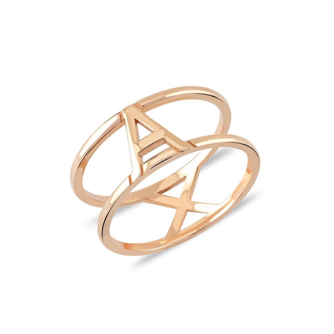 Cabaret Couple Harf Altın Yüzük PI0215