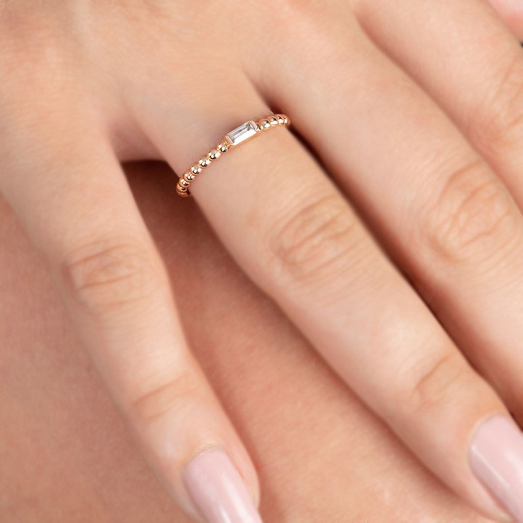 Dolce Toptop Baget Altın Yüzük PI0222