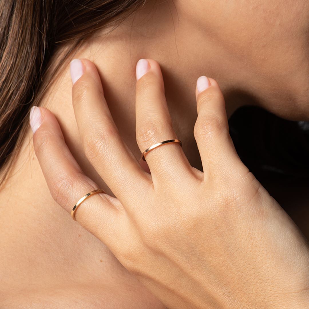 Köşeli Tel Altın Yüzük PI0235