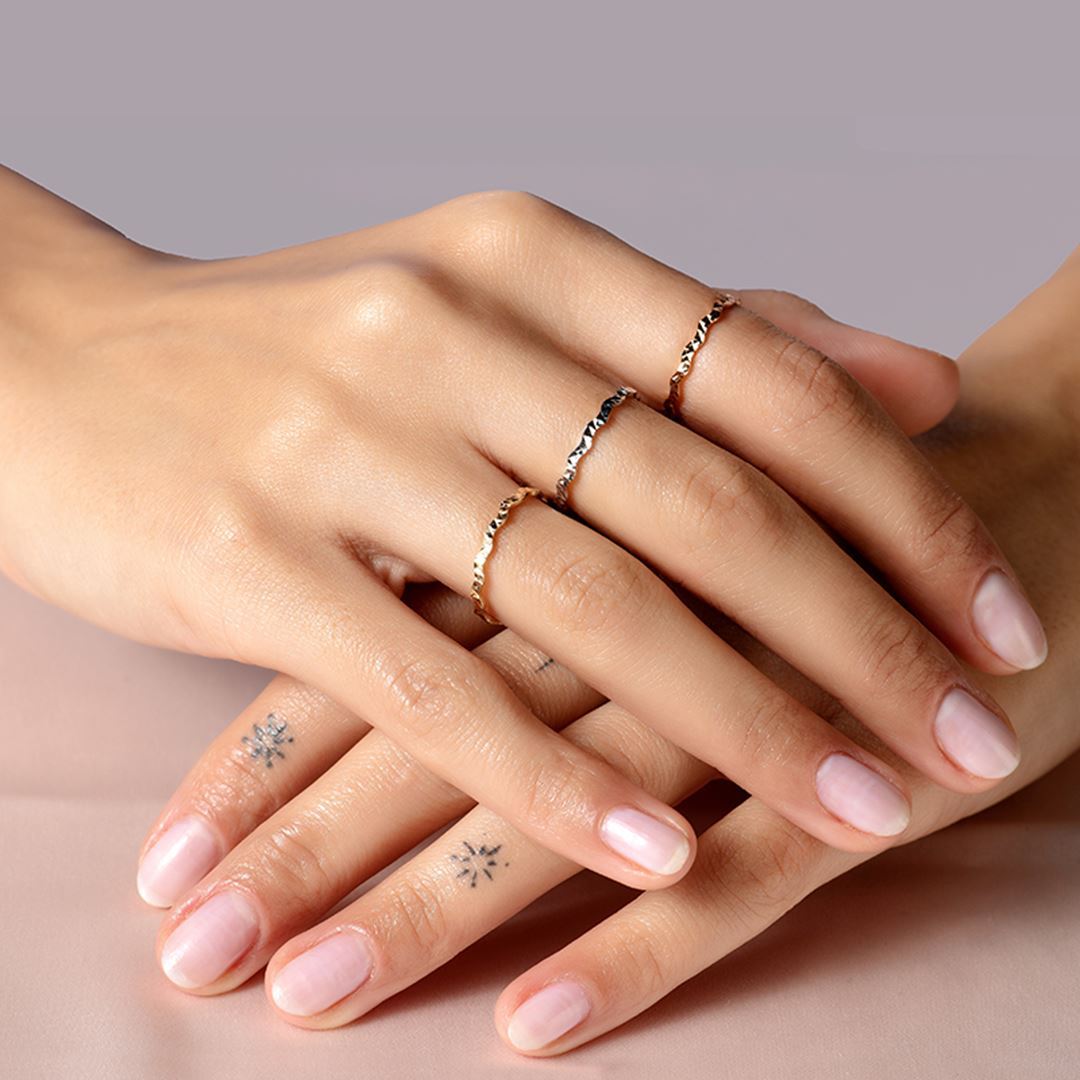 Andante Desenli Kıvrım Altın Yüzük PI0244