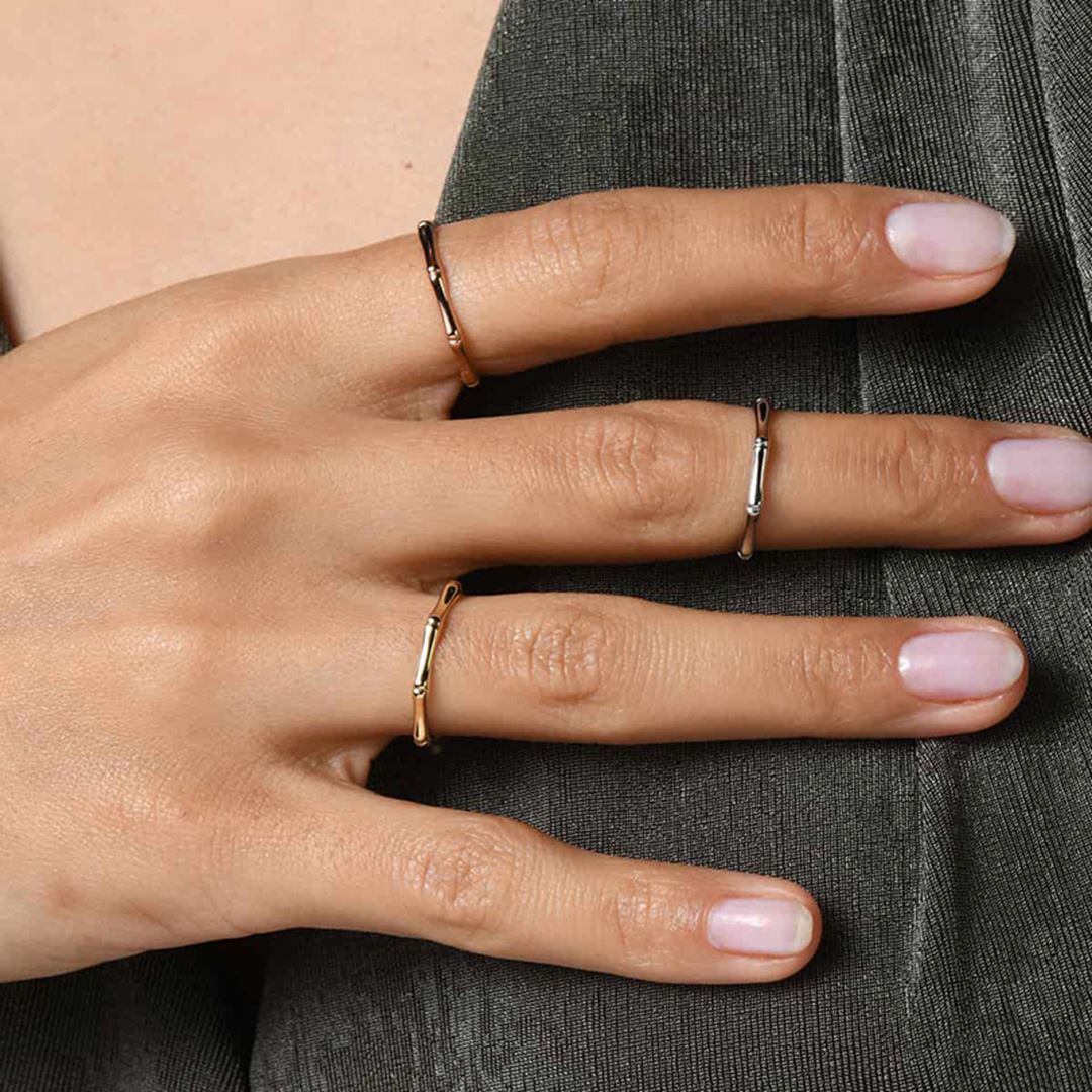 Rhythm Bambu Altın Yüzük PI0254