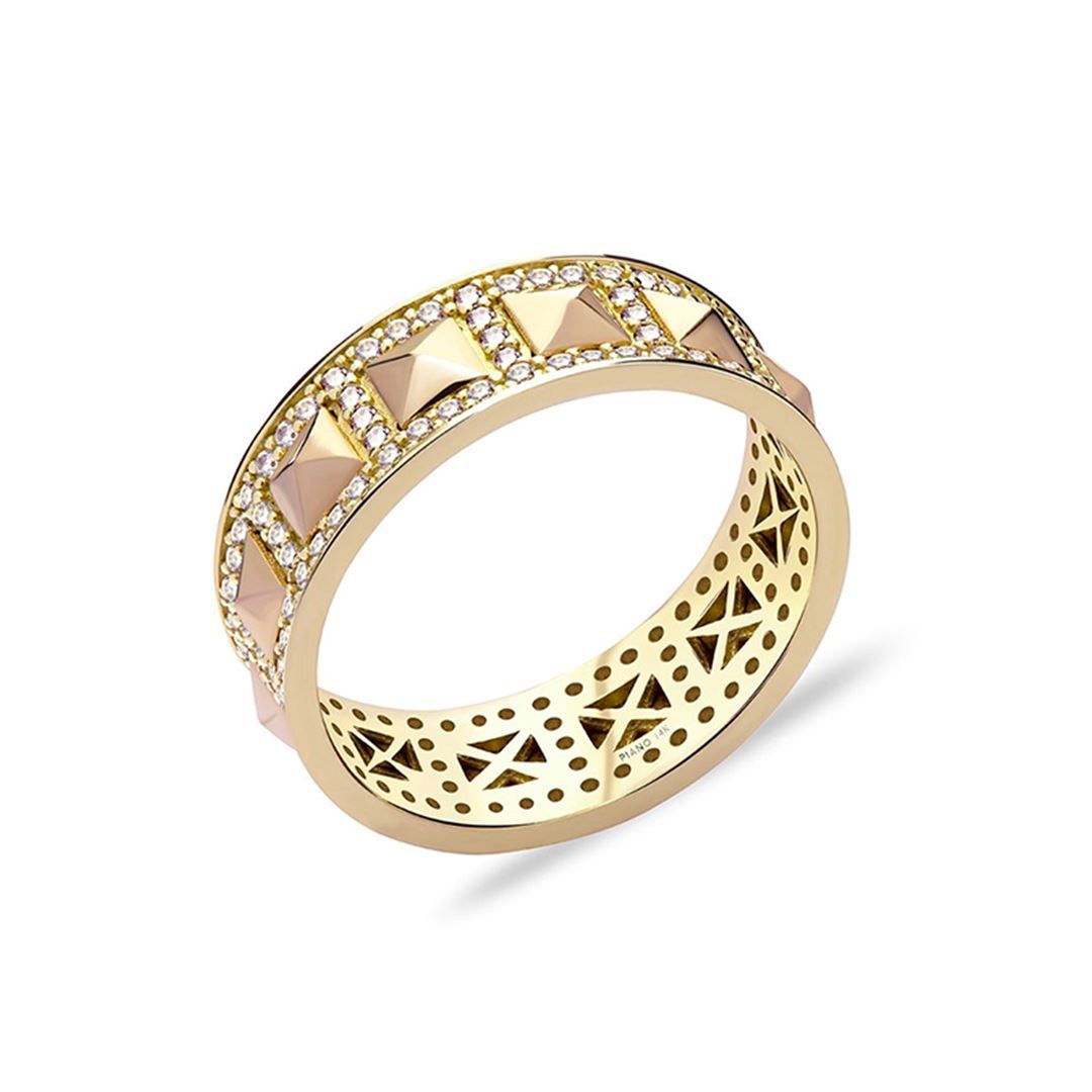 Rhythm Forte Piramit Taşlı Altın Yüzük PI0259
