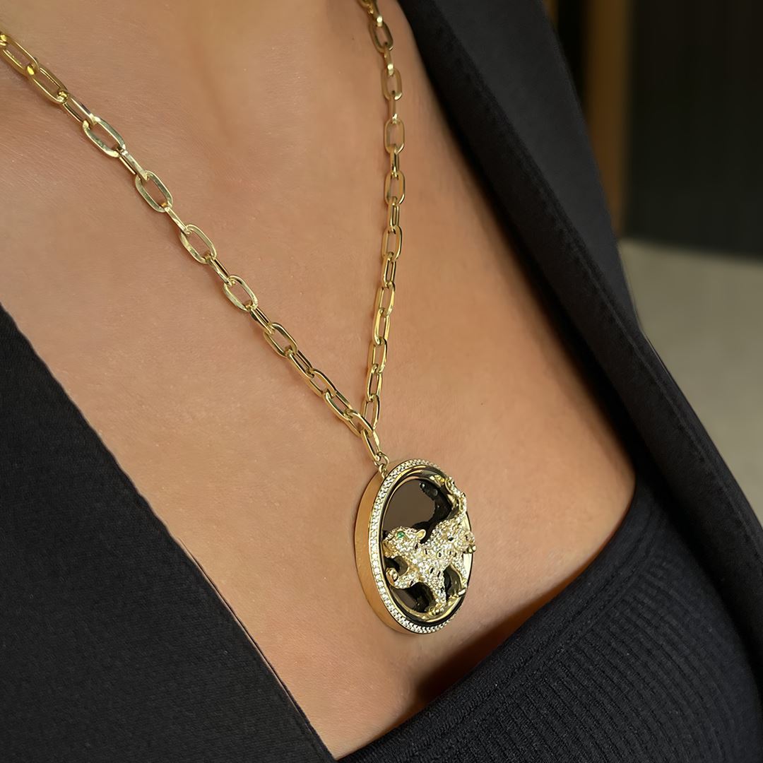 İthal Kaplan Altın Kolye A0021