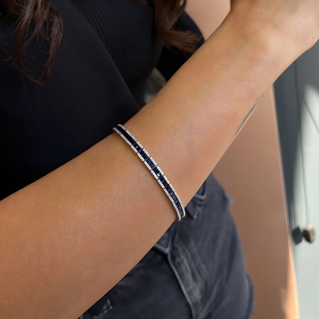 Lacivert Taşlı Su Yolu Bileklik A0032