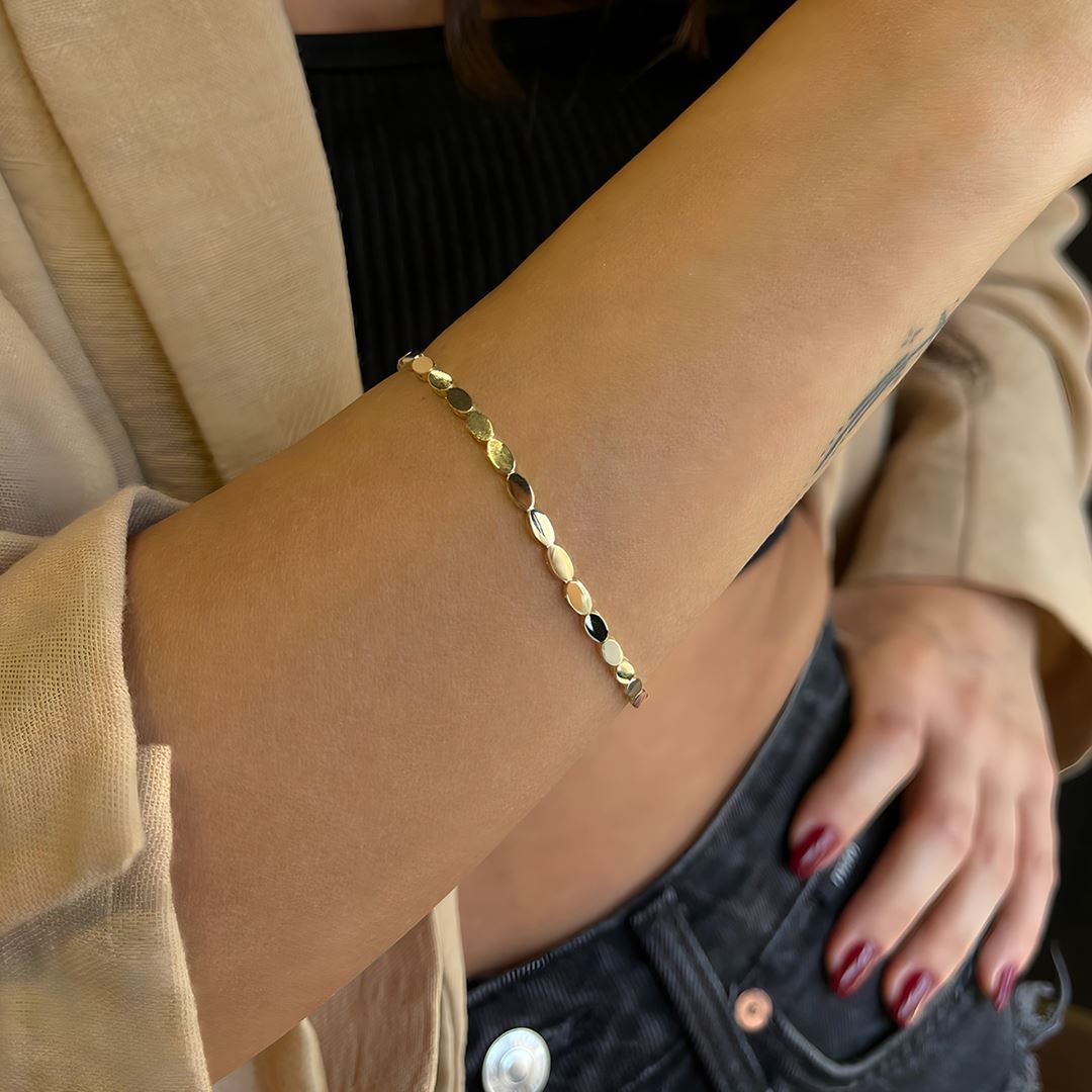 Mini Elips Altın Bileklik A0039