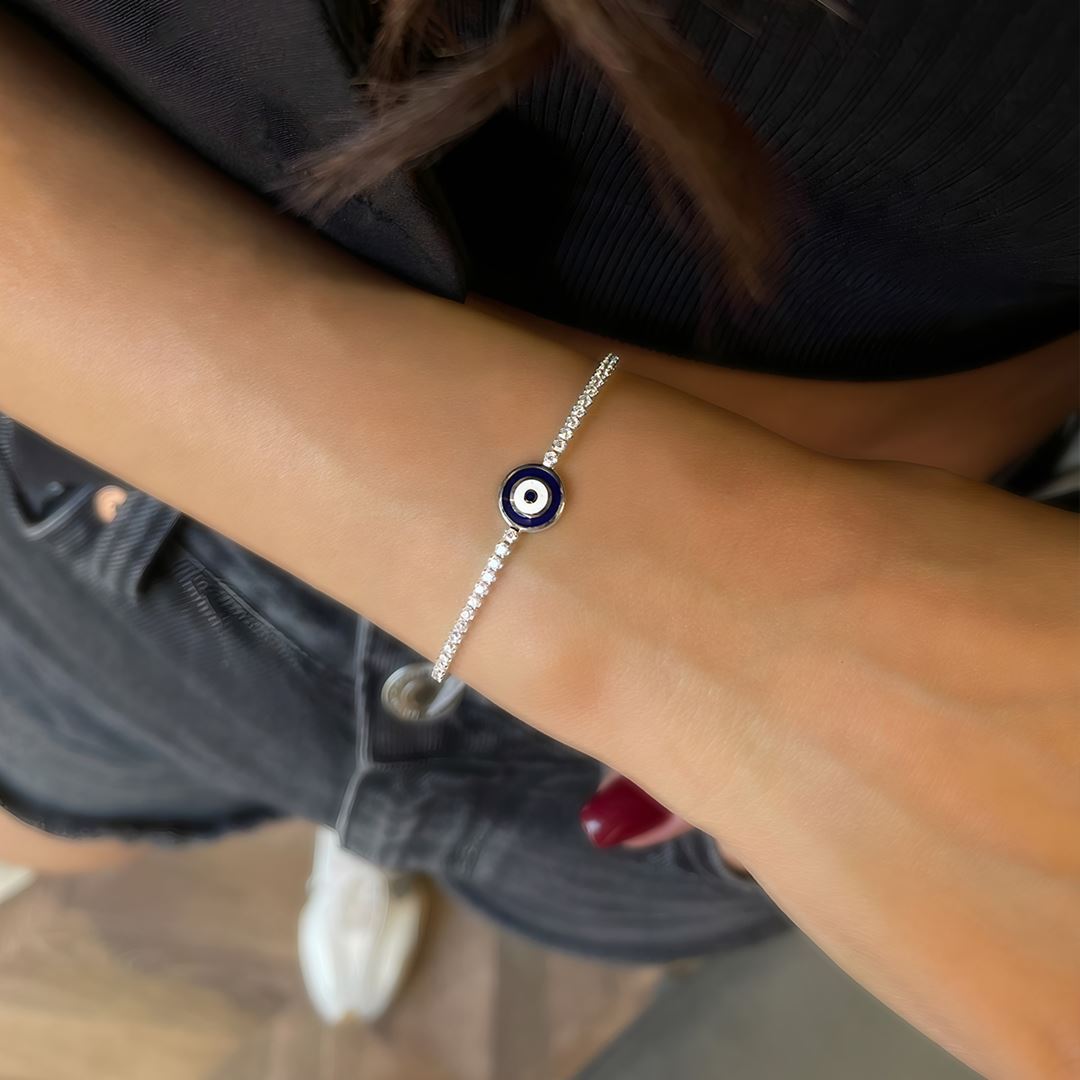 Nazar Boncuk Detaylı Su Yolu Altın Bileklik A0041