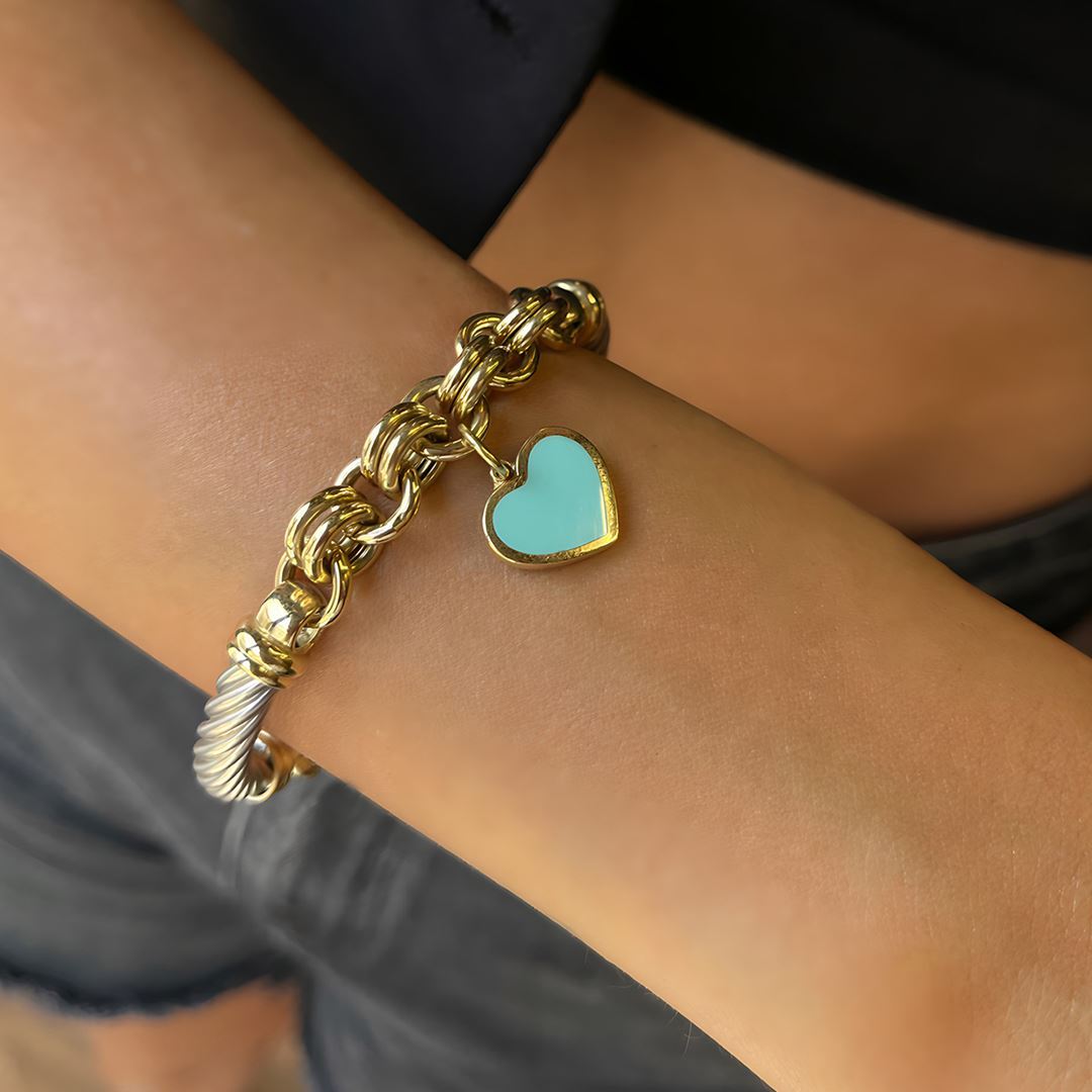 Cetaş Mavi Kalp Bileklik A0007