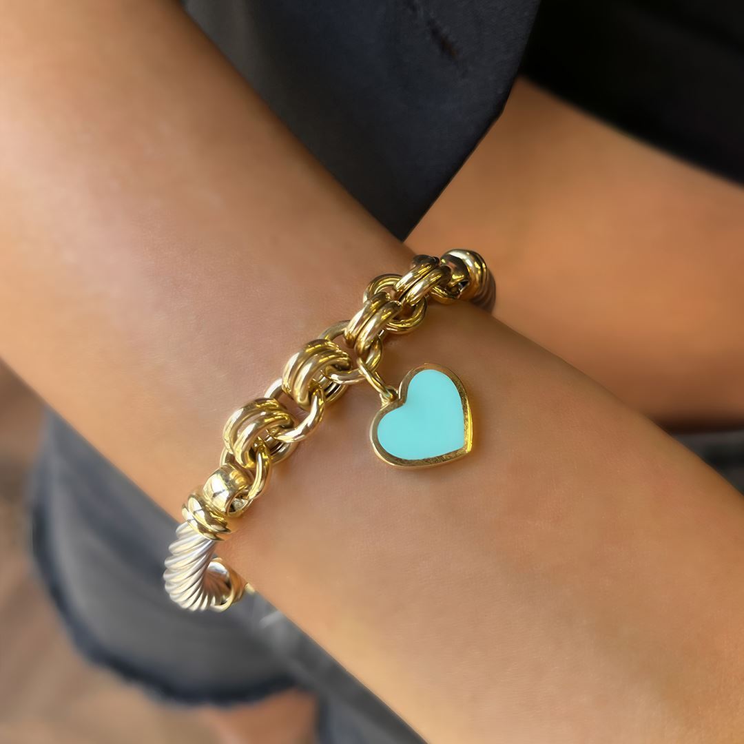 Cetaş Mavi Kalp Bileklik A0007