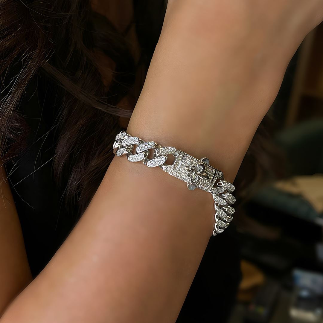 Beyaz Altın Taşlı Bileklik A0005