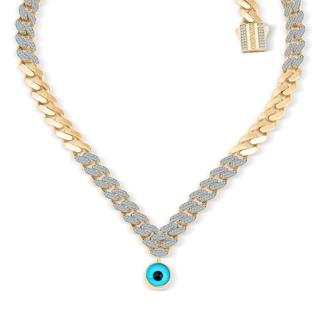 Altın Taşlı Göz Bebeğim Kolye CA0051