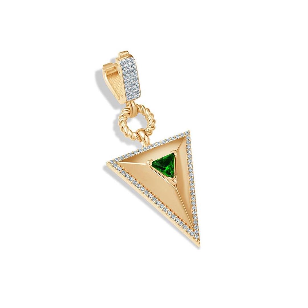 Zümrüt Piramit Kolye Ucu Charm CA0032
