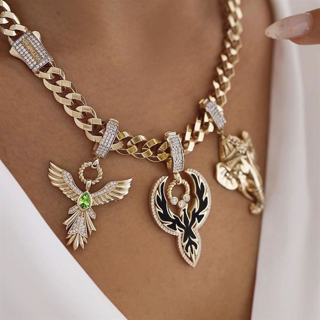 Zümrüt Taşlı Anka Kuşu Charm CA0033