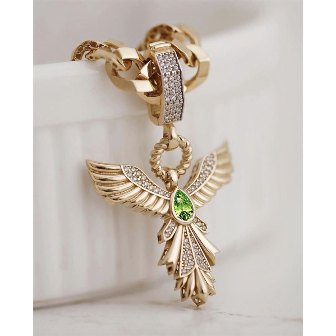 Zümrüt Taşlı Anka Kuşu Charm CA0033