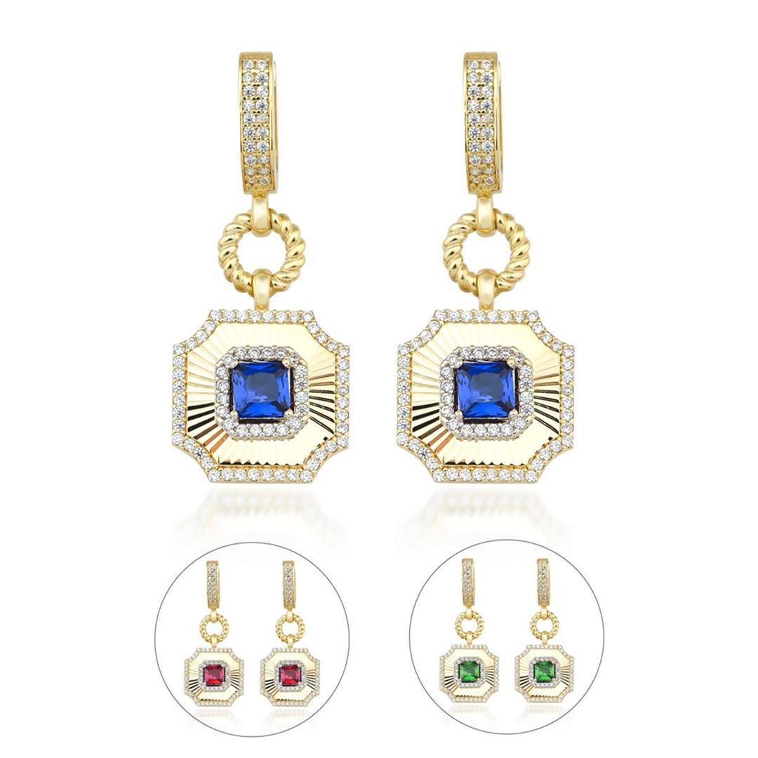 Kalemli Safir Taşlı Küpe CA0073