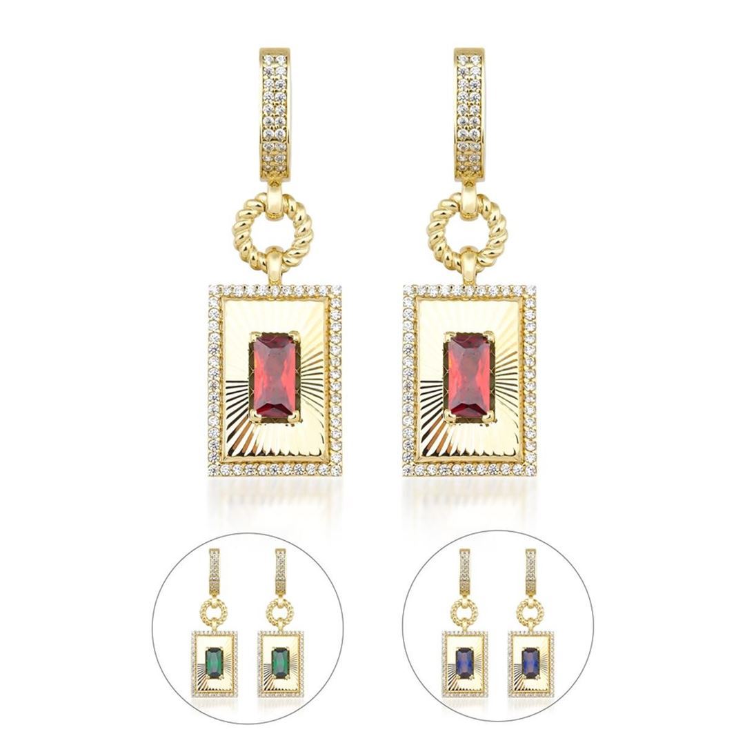 Kalemli Yakut Taşlı Küpe CA0074