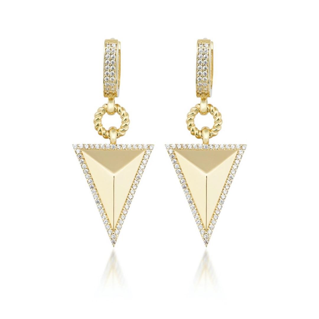 Taşlı Piramit Küpe CA0086