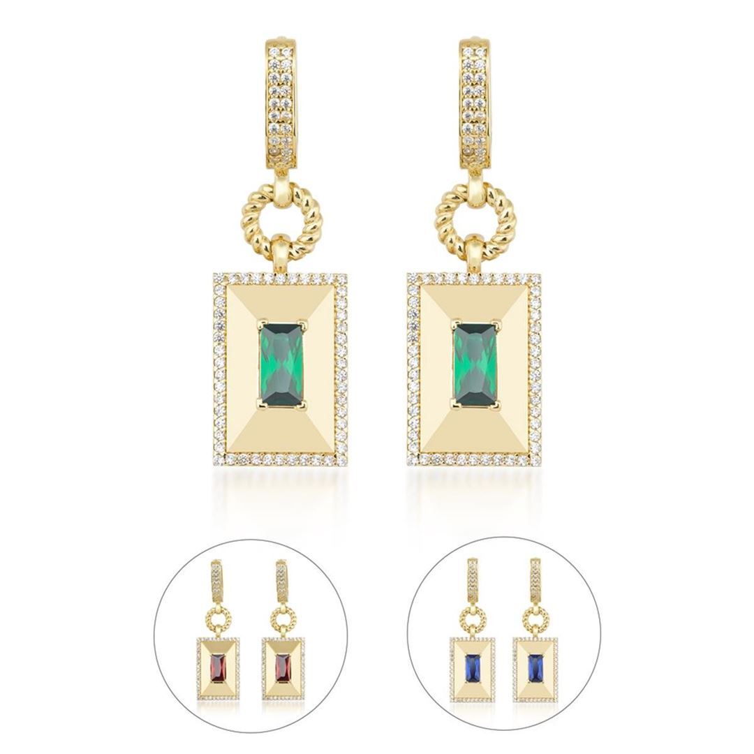 Zümrüt Taşlı Küpe CA0093