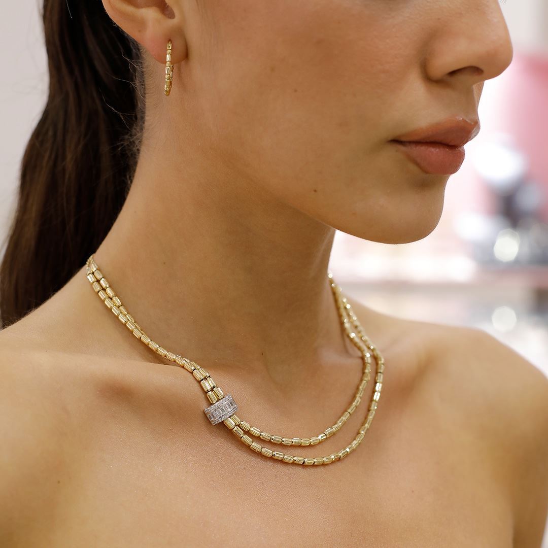 Tek Sıra Taş Altın Kolye AA0032