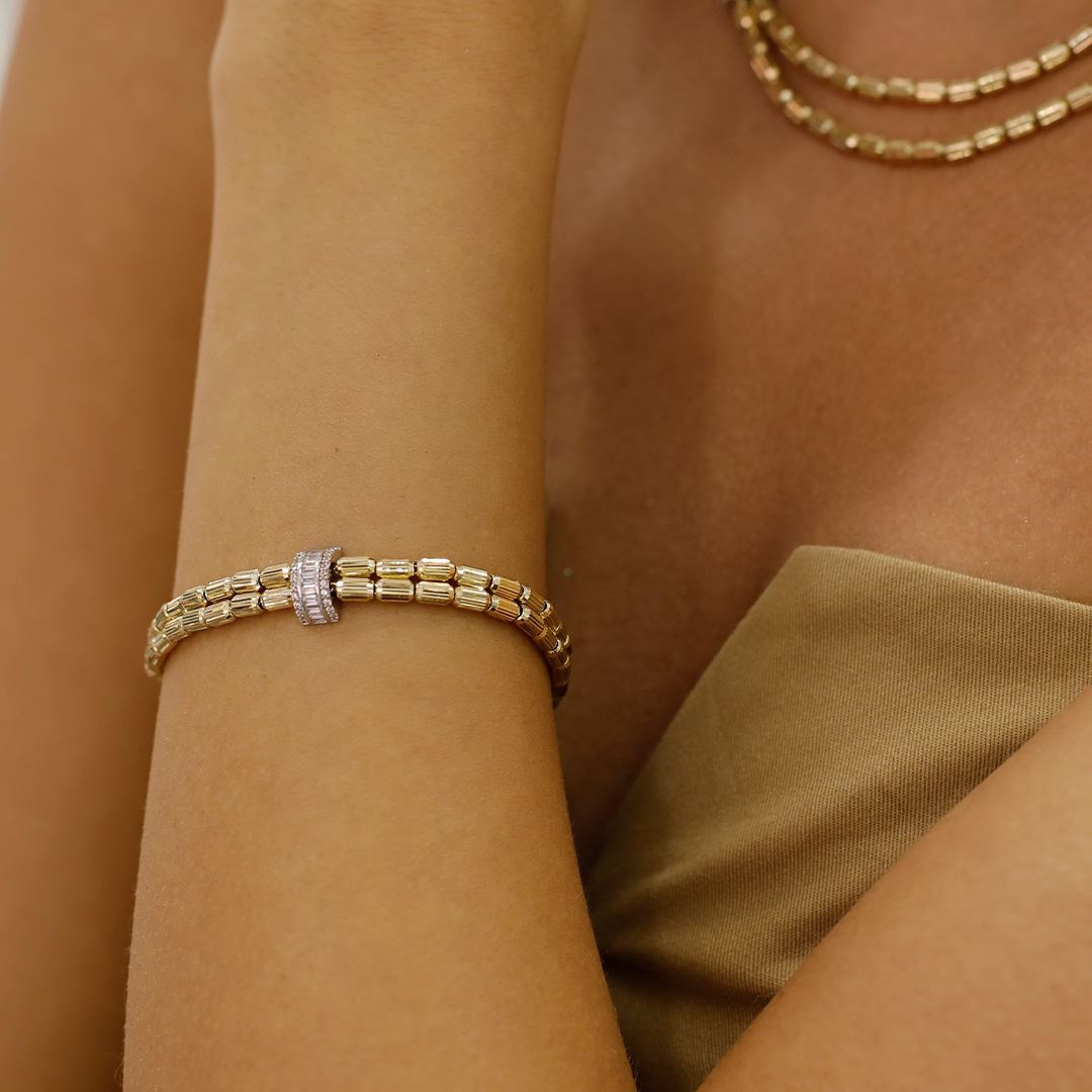 Tek Sıra Taş Altın Bileklik AA0016