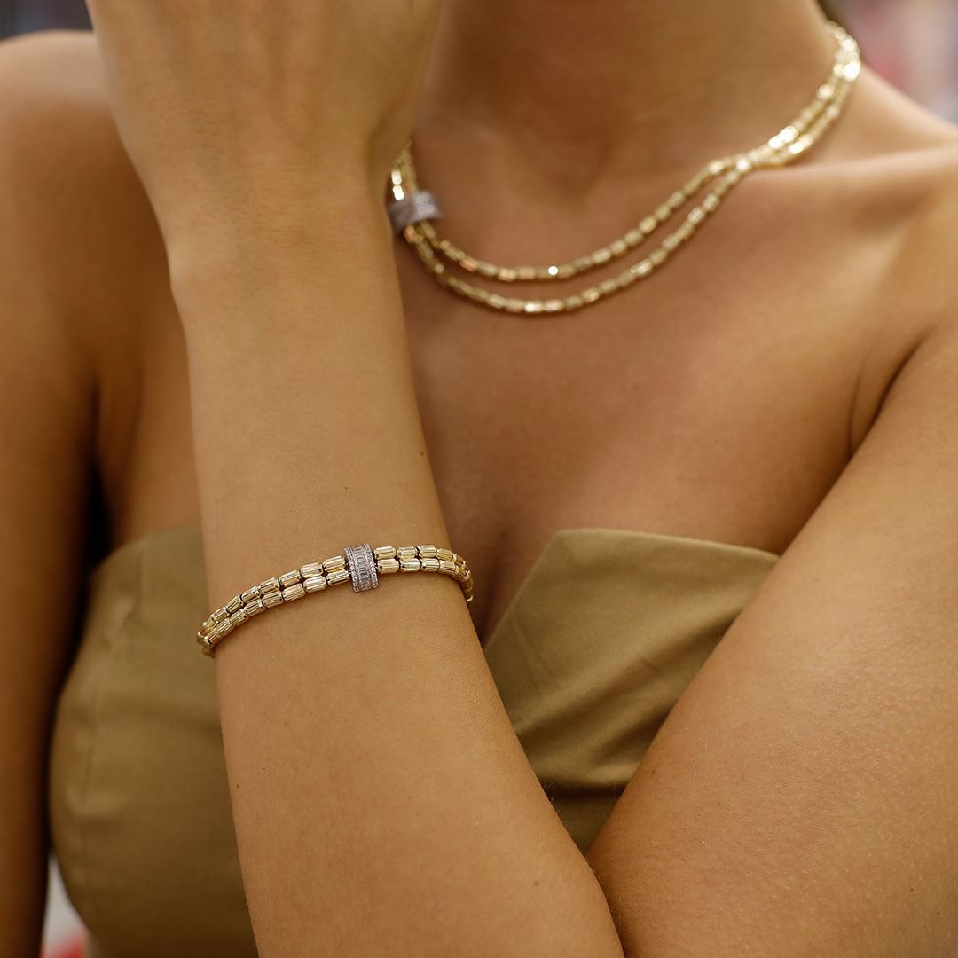 Tek Sıra Taş Altın Bileklik AA0016