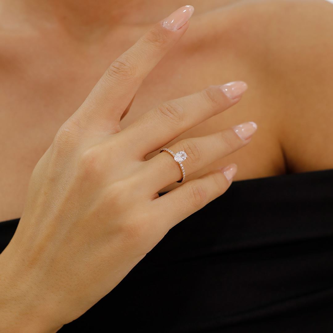 Rose Altın Tamtur Tektaş Yüzük AA0033