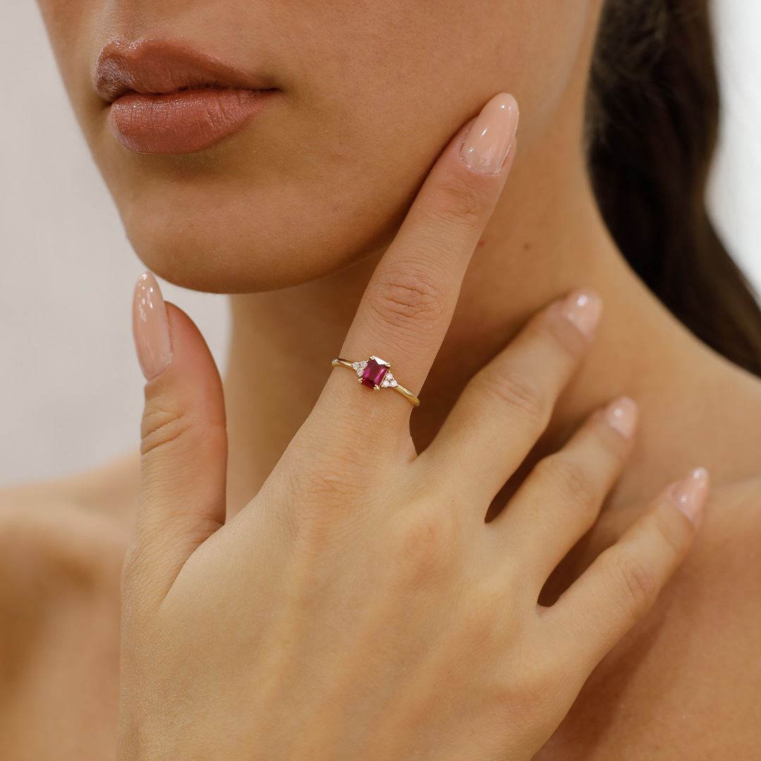 Minimal  Üç taş Yüzük AA0030