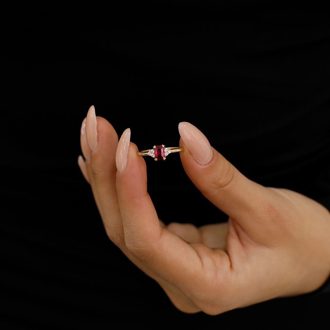 Minimal  Üç taş Yüzük AA0030