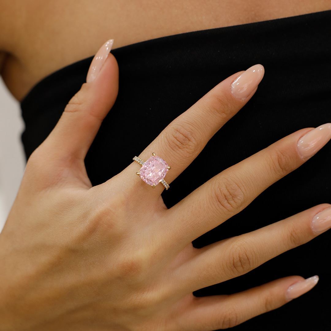 Pembe Topaz Tamtur Tektaş Yüzük AA0029