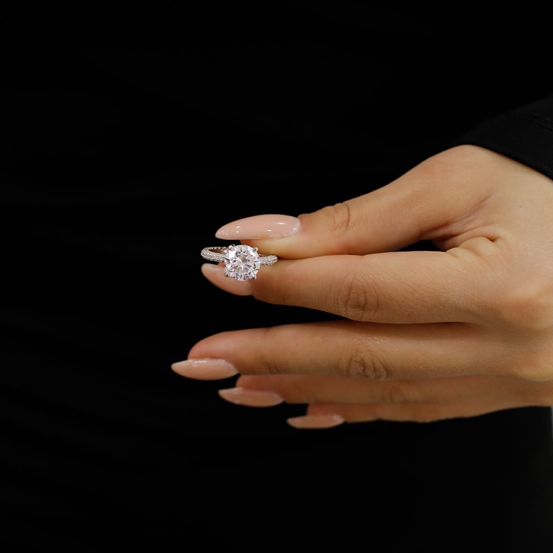 Beyaz Altın Tektaş Tamtur Yüzük AA0027