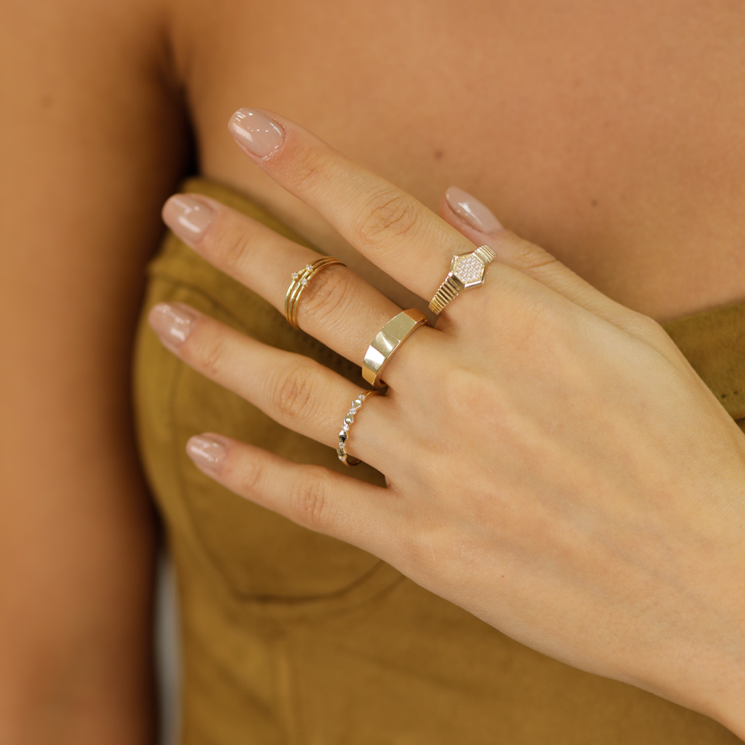 3 Sıra Taşlı Eklem Yüzüğü B0002