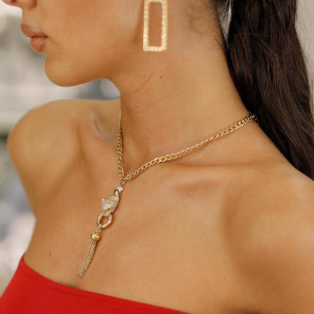 Altın Dikdörtgen Küpe B0021