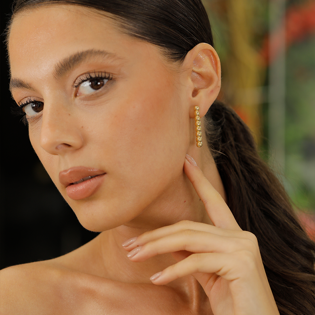 Altın Boğumlu Küpe B0024