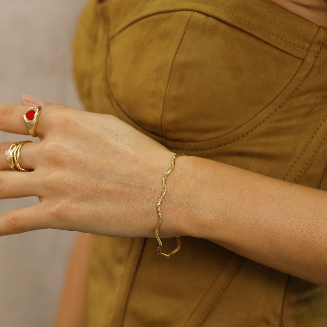 Altın Zikzaklı Bileklik B0012