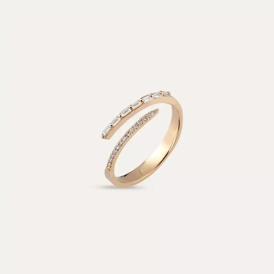 0.16 CT Pırlanta Taşlı Rose Altın Yüzük