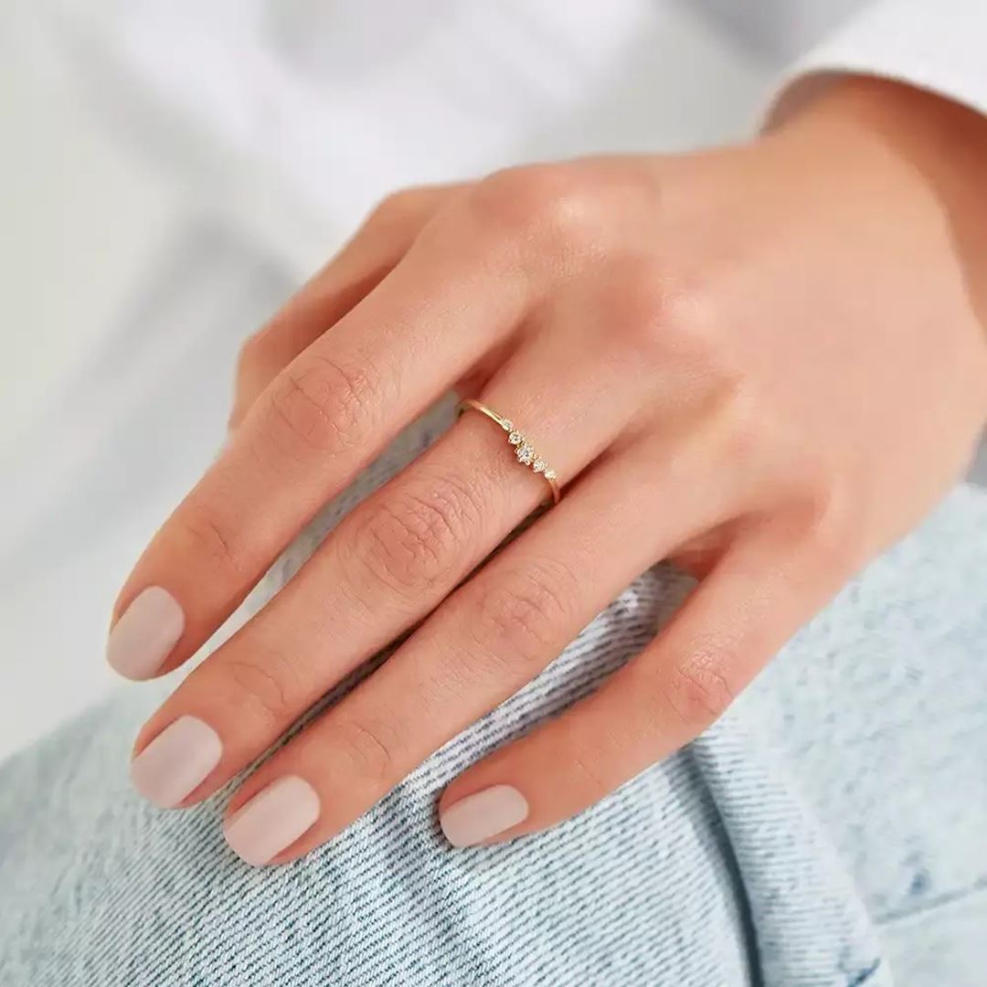 0.10 CT Pırlanta Taşlı Sarı Altın Yüzük