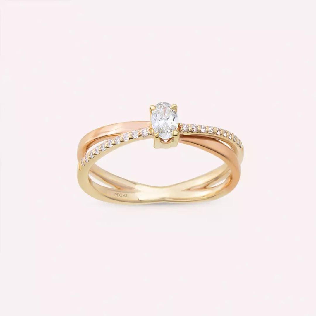 Damla Kesim Pırlanta Taşlı Sarmal Yüzük