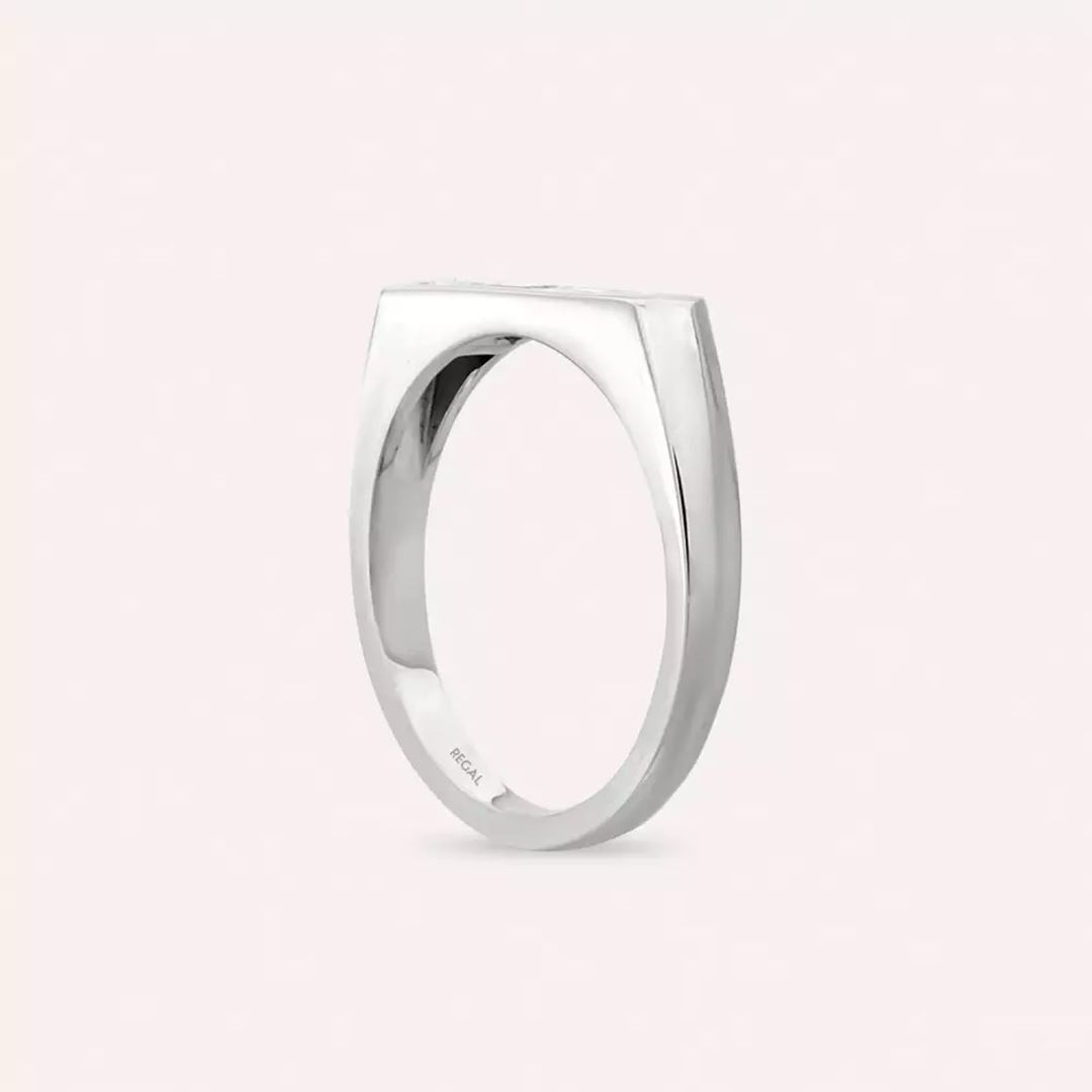 Cross Baget Kesim Pırlanta Taşlı Beyaz Altın Yüzük