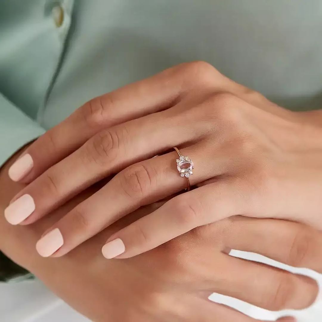 0.86 CT Multicolor Safir ve Pırlanta Taşlı Beyaz Altın Yüzük