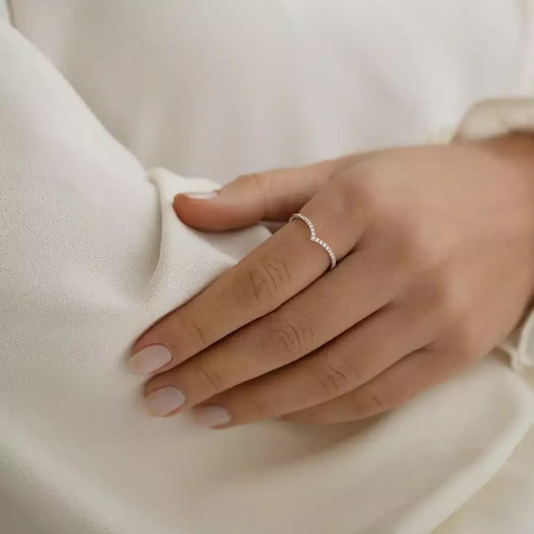 0.21 CT Pırlanta Taşlı Beyaz Altın Yüzük